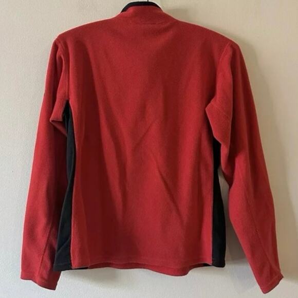 The North Face Women's Polartec Half Zip Fleece Pullover-Red/Black - Picture 2 of 14